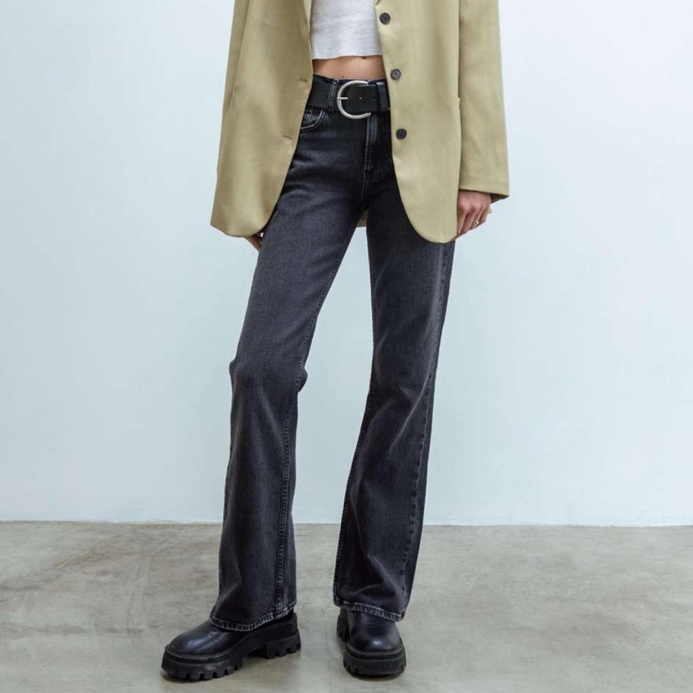 Low Rise Flared Black Jeans